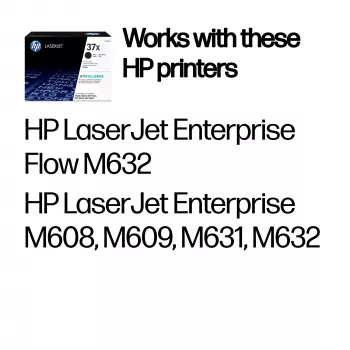 HP 37X High Yield Black Original LaserJet Toner kasetne, 25000 lpp., Melna, 1 gab.