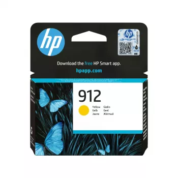 HP 912 Dzeltens oriģināls tintes kasetne, dzeltena, 1 gab., 315 lapas