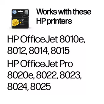 HP 912 Dzeltens oriģināls tintes kasetne, dzeltena, 1 gab., 315 lapas