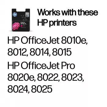 HP 912XL High Yield Magenta Originala tintes kasetne, violeta, 1 gab., 700 lpp.