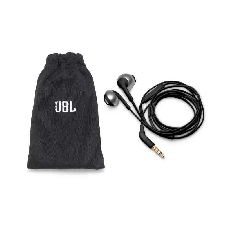 Vadu iekšausmu austiņas JBL Tune 205 — 1,182 m kabelis, 20–20000 Hz, melna