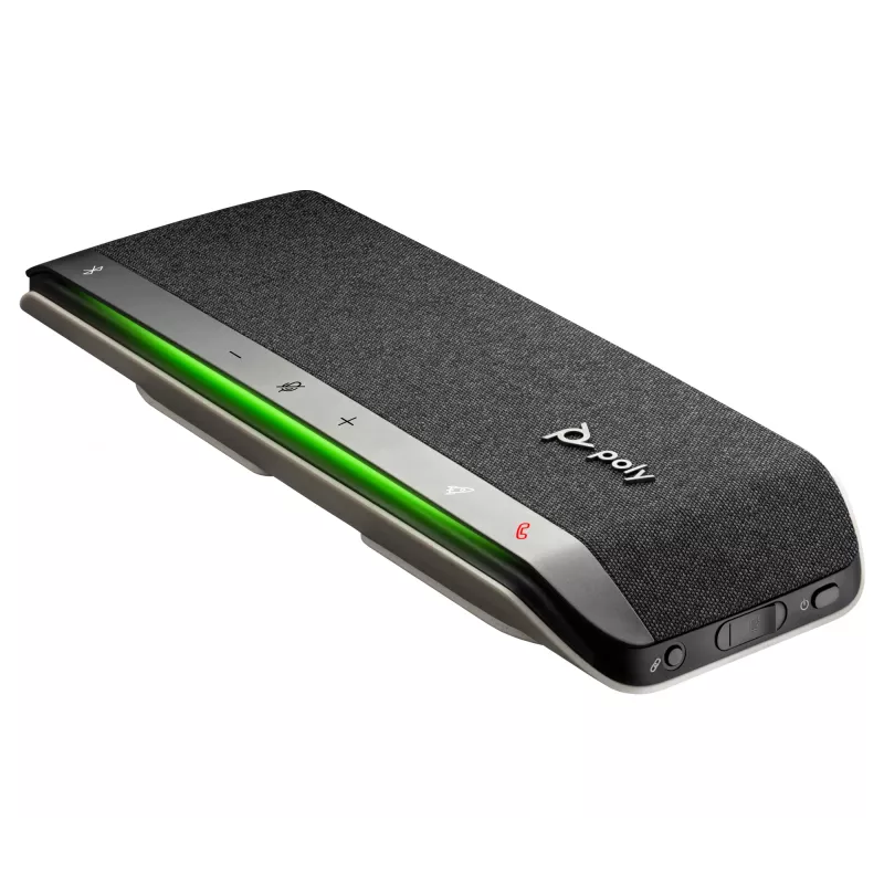 HP Poly Sync 40 USB-A USB-C skaļrunis, sudraba, Windows 10, Windows 11, MacOS, 30 h, RoHS, FCC, CE, 38 mm