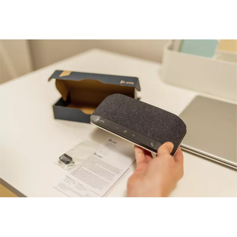 HP Poly Sync 10 USB-A USB-C skaļrunis, sudraba krāsa
