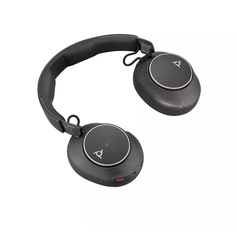 HP Poly Voyager Surround 80 UC Microsoft Certified Bluetooth austiņas ar USB-C/A adapteri