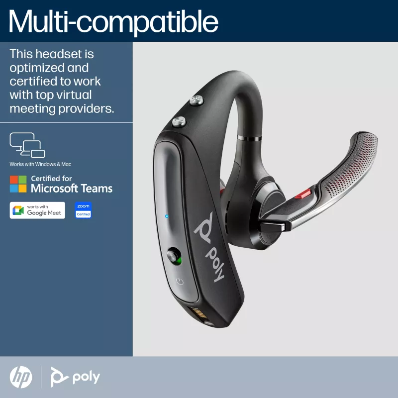 HP Poly Voyager 5200 USB-A Bluetooth austiņas + BT700 dongle
