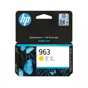 HP 963 Yellow oriģinālā tintes kasetne, dzeltena, 1 gab., 700 lapas