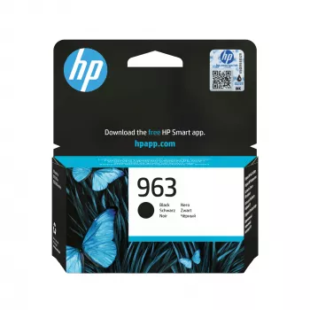 HP 963 Melna oriģinālā tintes kasetne, Melna, 1 gab., 1000 lappuses