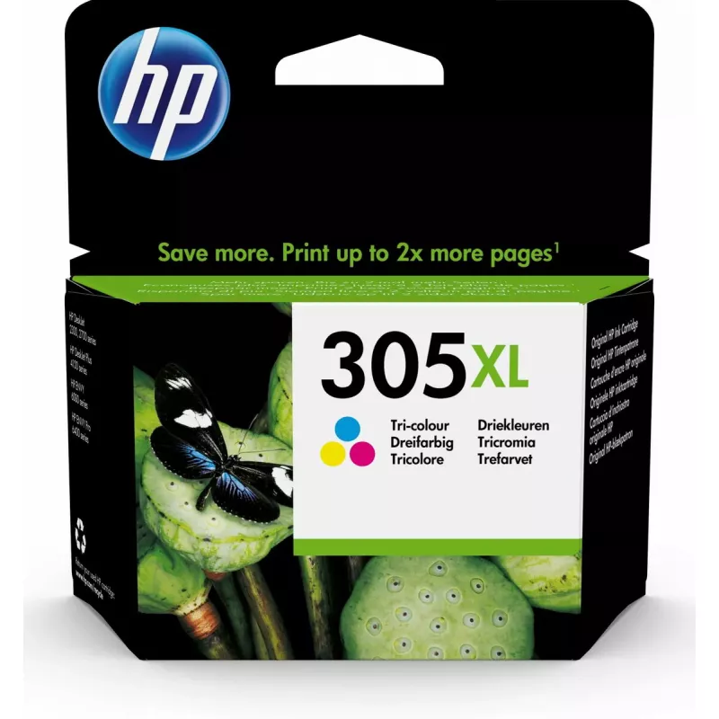 HP 305XL Augstas ražības trīskrāsu oriģinālā tintes kasetne