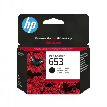 HP 653 Black Original Ink Advantage kasetne, melna, 1 gab., 360 lpp.