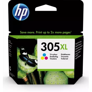 HP 305XL augstas ietilpības trīskrāsu oriģinālā tintes kasetne