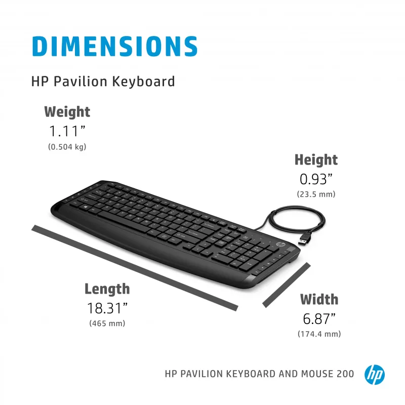 HP Pavilion Keyboard and Mouse 200 komplekts