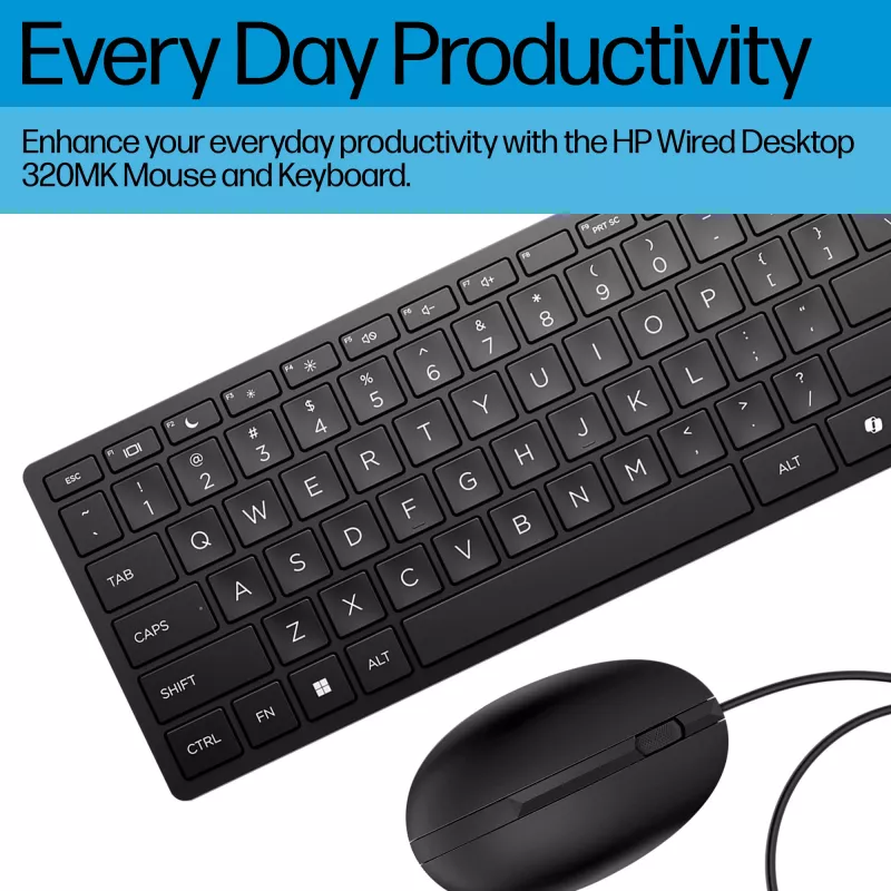 HP Wired Desktop 320MK tastatūras un peles komplekts