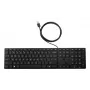 Vadu tastatūra HP 320K — pilna izmēra USB, taisns izkārtojums, 1.8 m vads, melna