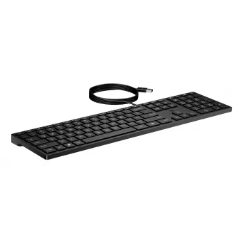 Vadu tastatūra HP 320K — pilna izmēra USB, taisns izkārtojums, 1.8 m vads, melna