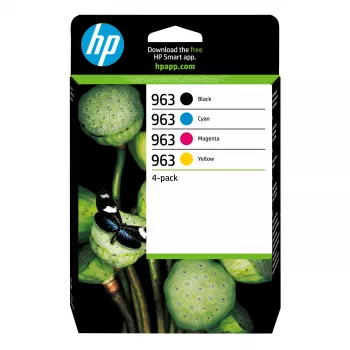 HP 963 4-paku Melns/Cijan/Madženta/Dzeltens Oriģinālās tintes kasetnes