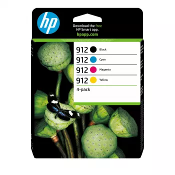 HP 912 4-paka Melna/Cian/Magenta/Dzeltena Originalās Drukas Kasetnes