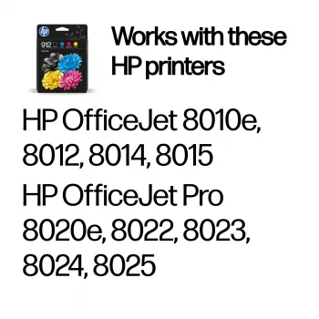 HP 912 4-paka Melna/Cian/Magenta/Dzeltena Originalās Drukas Kasetnes