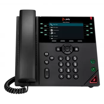 HP Poly VVX 450 12-Līniju IP Telefons ar PoE, Melns