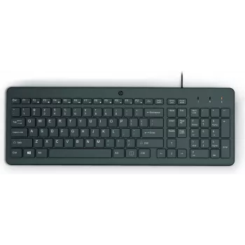 HP 150 vadu tastatūra, pilna izmēra, USB, melna, 1 m kabelis