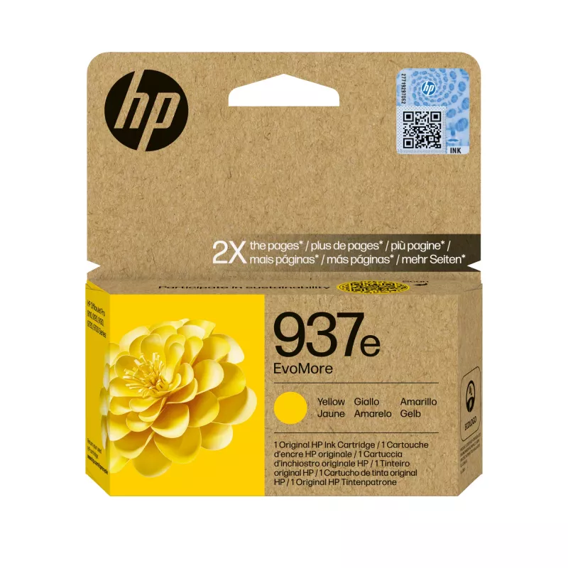 HP 937e EvoMore Yellow oriģinālā tintes kasetne