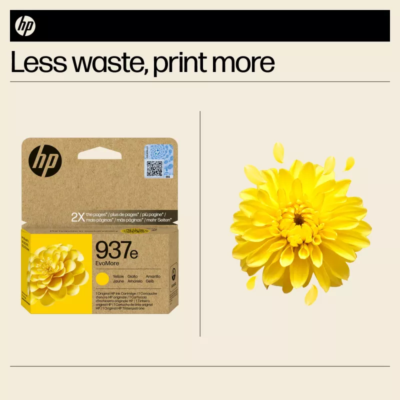 HP 937e EvoMore Yellow oriģinālā tintes kasetne