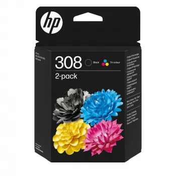 Kasetņu komplekts HP 308 Melns/Trīskrāsu 2 gab.