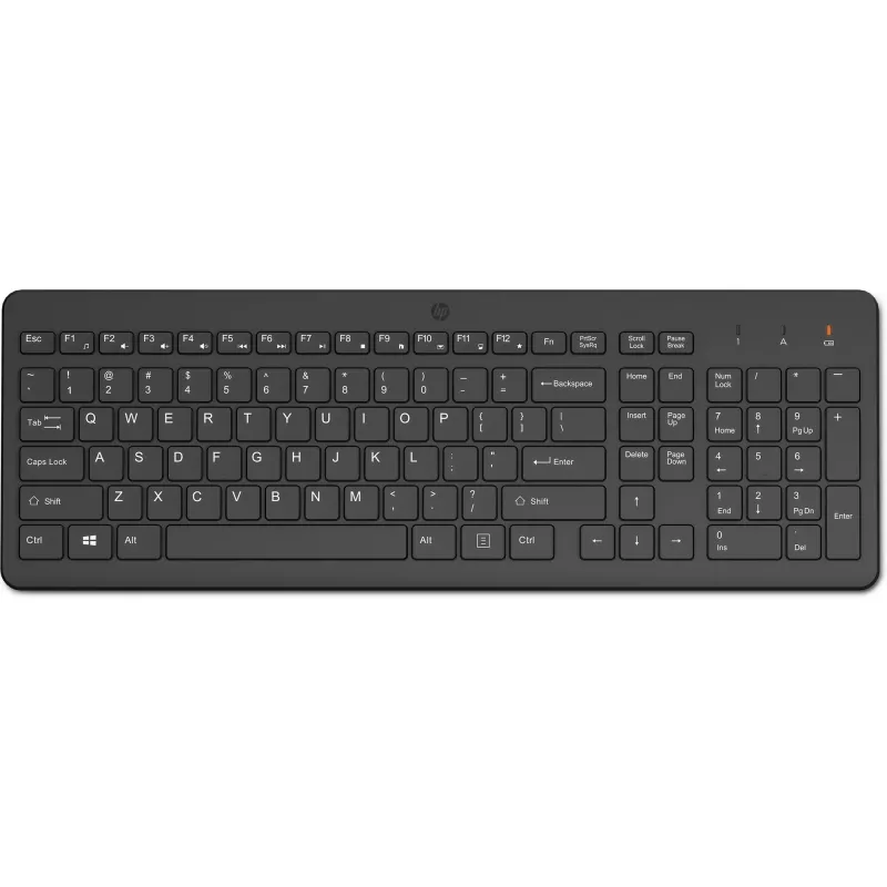 HP 220 bezvadu tastatūra, pilna izmēra, melna, membrānas, RF bezvadu