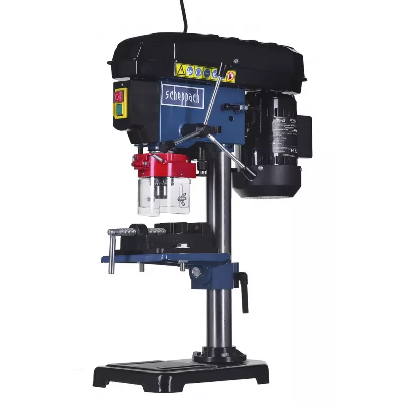 Urbjmāšina galda Scheppach DP16VLS 500W, tērauda korpuss, 230–240V, 2500 RPM, 13 mm patrona, 600×220×435 mm
