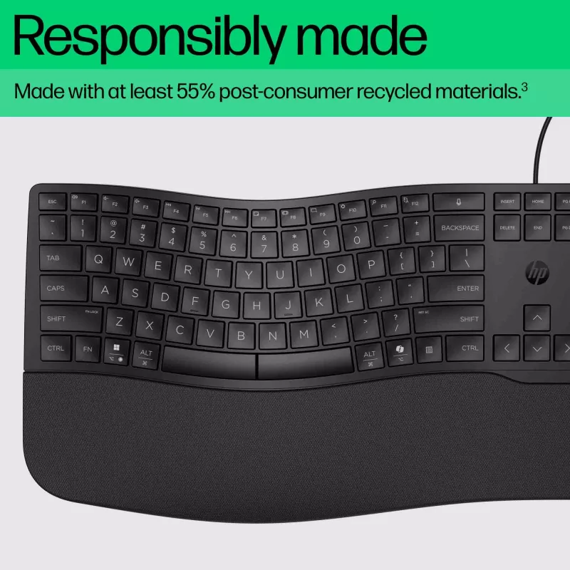 HP 480 Comfort vadu tastatūra, pilna izmēra, USB, melna, 1.5m