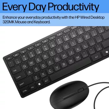 HP Wired Desktop 320MK vadu tastatūras un peles komplekts
