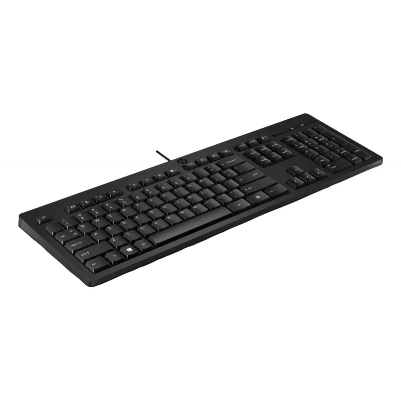 Vadu tastatūra HP 125 G2 — kompakts pilnizmēra izkārtojums ar USB savienojumu