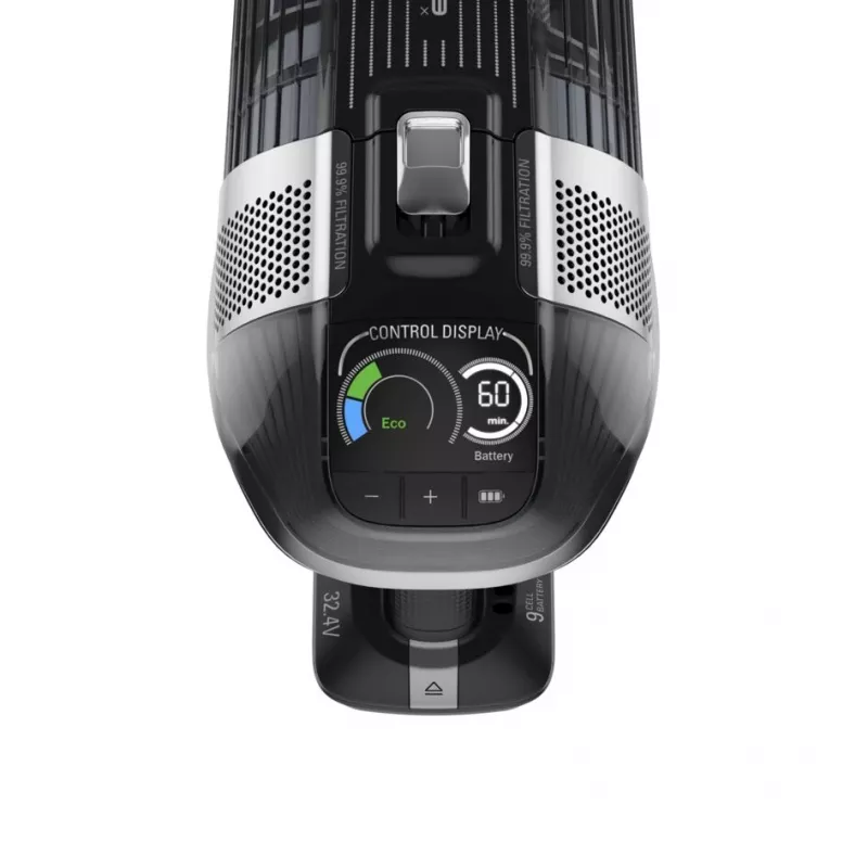 Rowenta X-Force RH9958 2-in-1 putekļsūcējs stienis, bezmaiss, 0.9 L, Melns, Pelēks