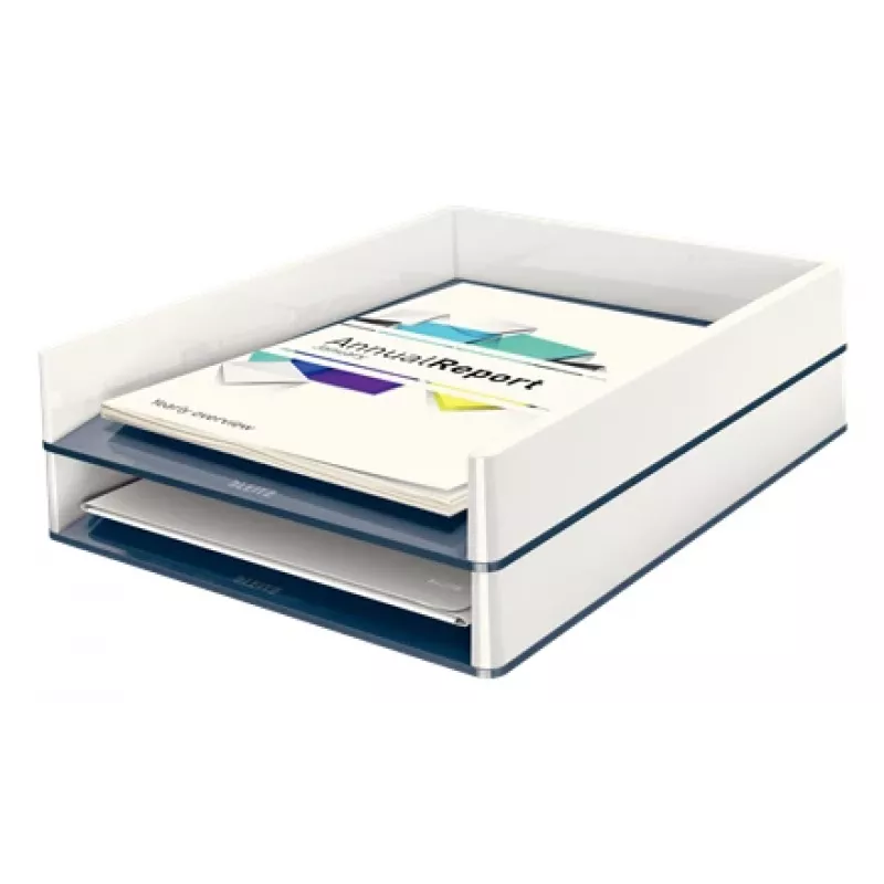 Leitz Letter Tray WOW divkrāsu, plastmasa, metālisks, balts, A4, 267 mm, 336 mm, 49 mm