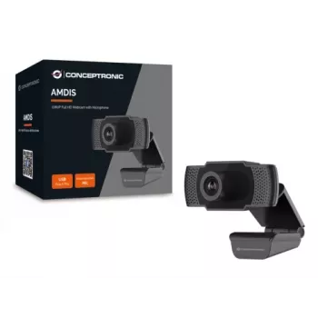 Conceptronic AMDIS 1080P Full HD tīmekļa kamera ar mikrofonu, 2 MP, 1920 x 1080 pikseļi, 30 kadri/s