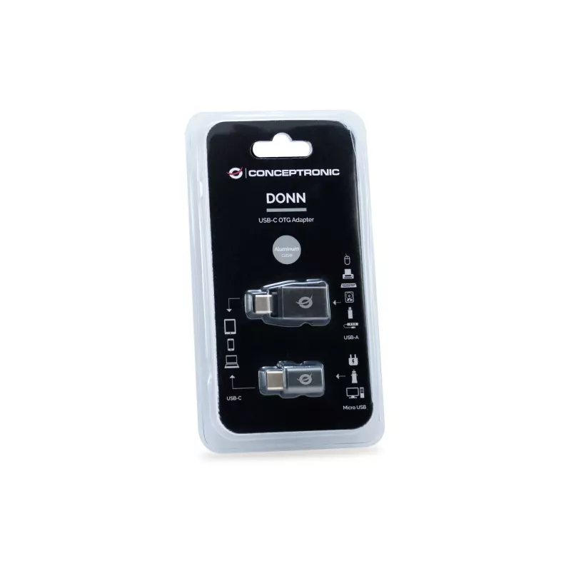 Conceptronic DONN04G USB-C uz USB A/MicroB OTG adapteris 2 gab., 10Gbps (C-A), 480Mbps (C-MicroUSB)