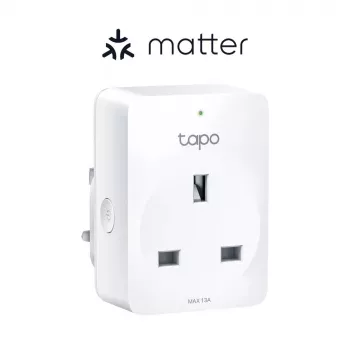 Viedā kontaktligzda TP‑Link Tapo Mini P110M — Wi‑Fi/Bluetooth iekštelpu viedā rozete, 16 A, 100–240 V, 3680 W, balta