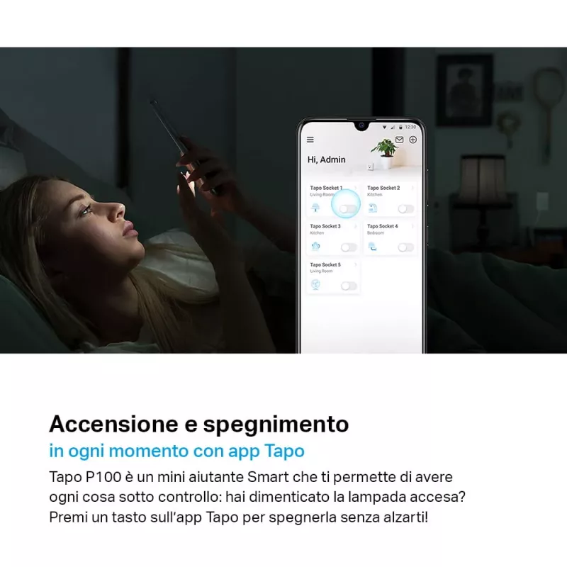 TP-LINK Tapo P100 viedais kontaktdakšs Balts 2300 W