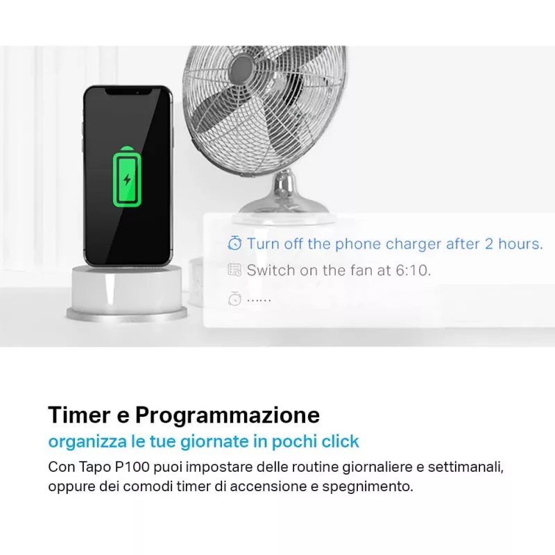 TP-LINK Tapo P100 viedais kontaktdakšs Balts 2300 W