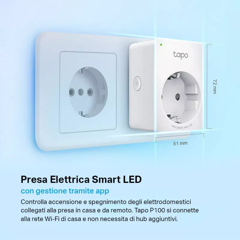 TP-LINK Tapo P100 viedais kontaktdakšs Balts 2300 W