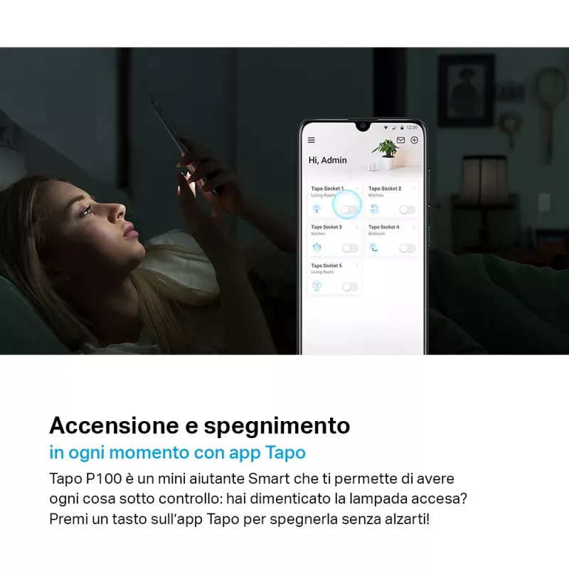 TP-LINK Tapo P100 viedais kontaktdakšs Balts 2300 W