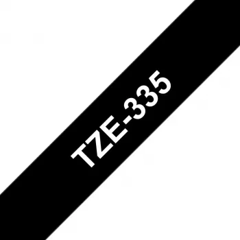 Lentīšu kasete Brother TZe-335, balts uz melna, 12 mm x 8 m
