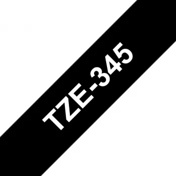 Laminēta lente Brother TZe345 18mm balts uz melna