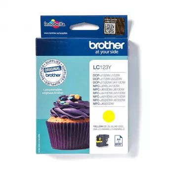 Tintes kasetne Brother LC123Y Dzeltena