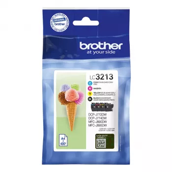 Brother LC3213VALDR Melns Ciāns Purpurs Dzeltens oriģinālās tintes kasetnes (4 iepakojumā, XL)