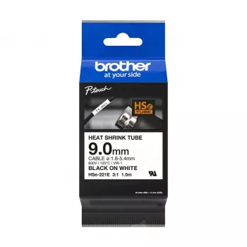 Termosarūkošā caurulīte Brother HSE-221E Melns uz Balta 150 cm