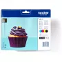 Brother LC123 Value Pack - 4er-Pack - Hohe Ergiebigkeit - Schwarz, Gelb, Cyan, Magenta - Original - Blister mit akustischem/elektromagnetischem Alarm 