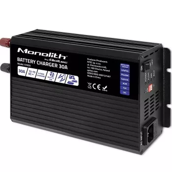 Akumulatoru lādētājs QOLTEC 51955 — 30A 12V LiFePO4, AGM, GEL, SLA