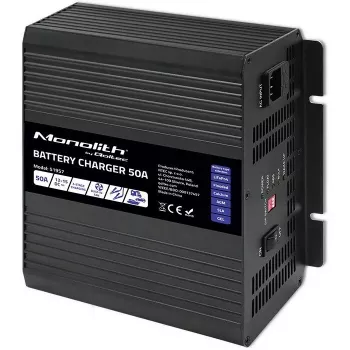 Bateriju lādētājs QOLTEC 51957 50A 12V LiFePO4, AGM, GEL, SLA akumulatoriem