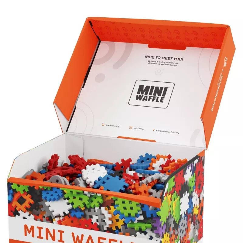 Būvniecības bloku komplekts Marioinex Mini Waffle Konstruktor 500, 500 gabali, mazgājams veļasmašīnā, daudzkrāsains