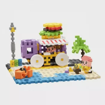 Būvēšanas komplekts Marioinex Bloki Waffle mini Food Truck 904244 krāsains būvkomplekts